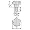Kipp Five lobe grips with external thread, inch K1298.32A2X20 - alternate 2